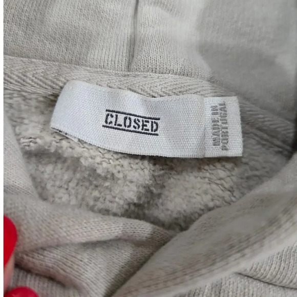 Closed Hooded French Terry Boxy Cropped Oversized Sweat Shirt size M - Picture 4 of 7